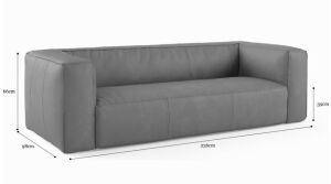 4 Seater Leather Sofa - 2