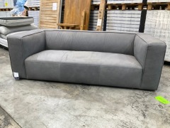 4 Seater Leather Sofa - 4