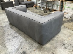 4 Seater Leather Sofa - 7