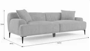 Contemporary 4 Seater Sofa - 2