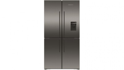 Fisher & Paykel 538L Quad Door Fridge with Ice & Water Dispenser - Black Stainless Steel RF605QDUVB2