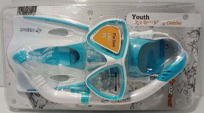 Oztrail Kids 3 Piece Snorkelling Set Blue [Size: L/XL] (WSP-SSK3L-D)