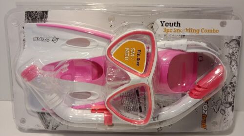 Oztrail Kids 3 Piece Snorkelling Set [Colour: Pink] [Size: S/M] (WSP-SSK3Sx D-P)