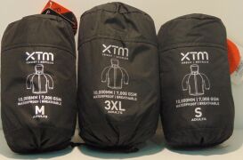 3 x XTM Stash Rain Jackets - 1 x Black [Size: Small] (R0008-BLK-S) 1 x Black [Size: Medium] (RUOO8-BLK-M) 1 x Black [Size: 3XL] (RUO17-BLK-3XL)