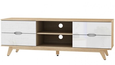 AVS Cubit 1500mm TV/AV Cabinet - Sonoma Oak Light/White Gloss CB1500SOW