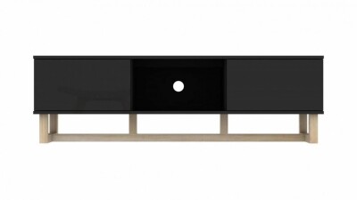 AVS Raze 1500mm TV/AV Cabinet - Black Gloss/Oak Leg RZ1500BO