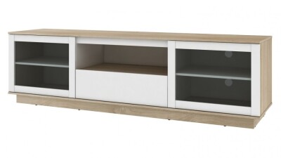 AVS Oak Lowboy 2100mm TV/AV Cabinet - Sonoma Oak Light/White Gloss OLB2100SOWS