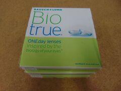 3 x Bausch & Lomb BioTrue ONEday Lenses 90-pack -2.75 Exp. 2021/01 onwards