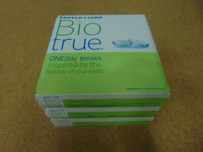 3 x Bausch & Lomb BioTrue ONEday Lenses 90-pack -1.75 Exp. 2020/12