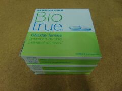 3 x Bausch & Lomb BioTrue ONEday Lenses 90-pack -0.50 Exp. 2020/12