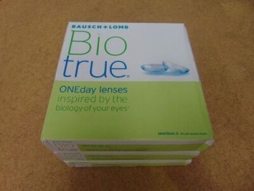 3 x Bausch & Lomb BioTrue ONEday Lenses 90-pack -3.25 Exp. 2020/12
