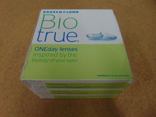 3 x Bausch & Lomb BioTrue ONEday Lenses 90-pack -3.75 Exp. 2020/10 onwards