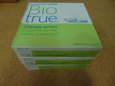 3 x Bausch & Lomb BioTrue ONEday Lenses 90-pack -2.75 Exp. 2021/1 onwards