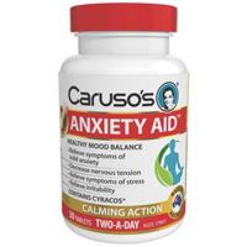 9 x Carusos Natural Health Anxiety Aid 30 Tablets