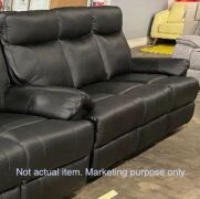 Dusty Leather 3 Seat Recliner - Gunmetal Grey