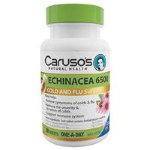 6 x Carusos Natural Health One a Day Echinacea 6500mg 50 Tablets