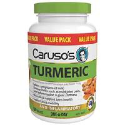2 x Carusos Natural Health One a Day Turmeric 150 Tablets