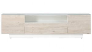 Sonorous 1800mm Cabinet - White/Walnut, LB1830GWHTSCO