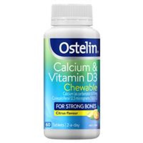 11 x Ostelin Calcium & Vitamin D3 60 Chewable Tablets