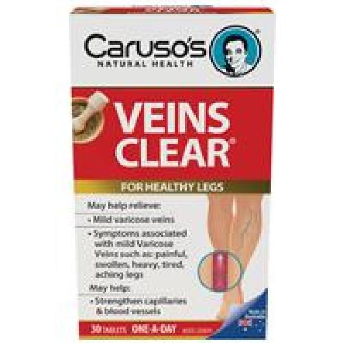 5 x Carusos Natural Health Veins Clear 30 Tablets