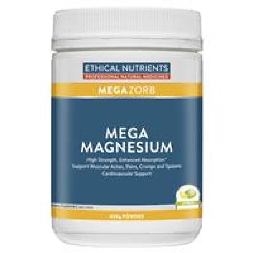 2 x Ethical Nutrients MEGAZORB Mega Magnesium Powder Citrus 450g