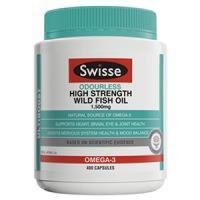 3 x Swisse Ultiboost Odourless High Strength Wild Fish Oil 1500mg 400 Capsules