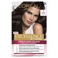 4 x L'Oreal Paris Excellence 3 Darkest Brown