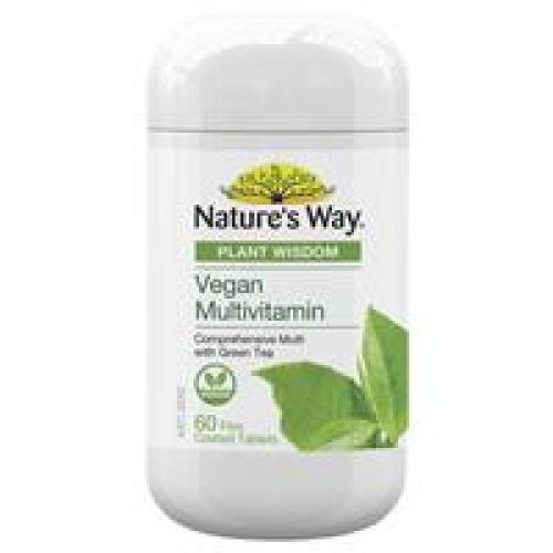 3 x Nature's Way Plant Wisdom Vegan Multivitamin 60 Tablets