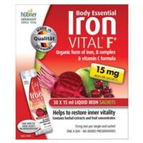 2 x Body Essential Iron Vital F+ Liquid Sachets