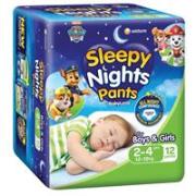 5 x Babylove Sleepy Nights 2-4 Years Overnight Pants 12 Pack
