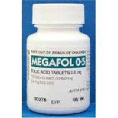 6 x Megafol 0.5mg Folic Acid Tablets 100