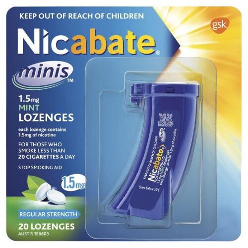 Nicabate Minis Quit Smoking Lozenge 1.5mg 20 pieces, Nicabate Minis Quit Smoking Lozenge 1.5mg 60 pieces