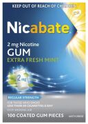 4 x Nicabate Gum 2mg Extra Fresh 100 Pieces