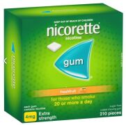 4 x Nicorette Quit Smoking Nicotine Gum Freshfruit 4mg Extra Strength 210 Pack
