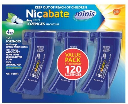 3 x Nicabate Minis 4mg 120 Lozenges Exclusive Size