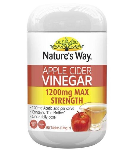 3 x Nature's Way Apple Cider Vinegar 1200mg Max Strength 90 Capsules