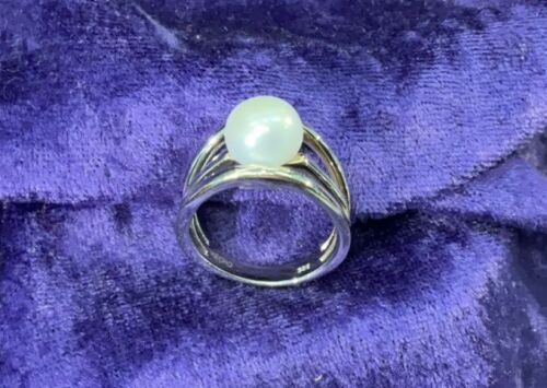 Sterling Silver Fwp & White Cubic Zirconia Button Ring