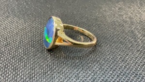 9ct Oval Triplet Opal Ring - 4