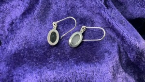 Sterling Silver Triplet Opal & White Cubic Zirconia Hook Earrings - 2