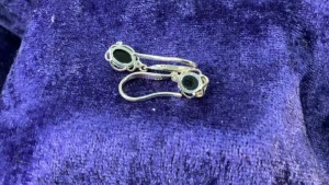 Sterling Silver Opal Drop Earrings Fillagree Setting - 3