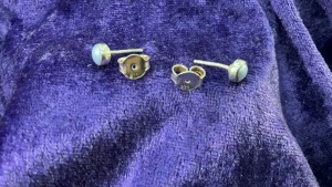 Sterling Silver Freshwater Pearl Bezel Set Stud Earrings - 4