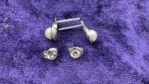 Sterling Silver Freshwater Pearl & Cubic Zirconia Tear Drop Earrings - 3