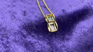 Diamond/ Mother of Pearl Pendant-yg plated chain - 2