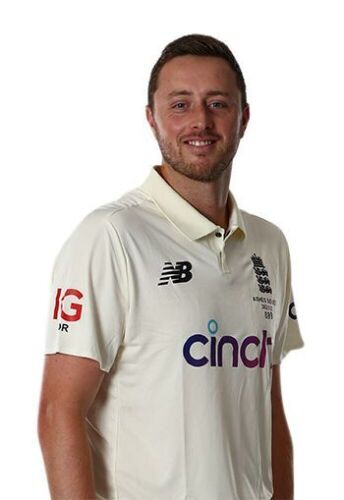 Ollie Robinson England Cricket Team Signed Pink Test 2022 Shirt