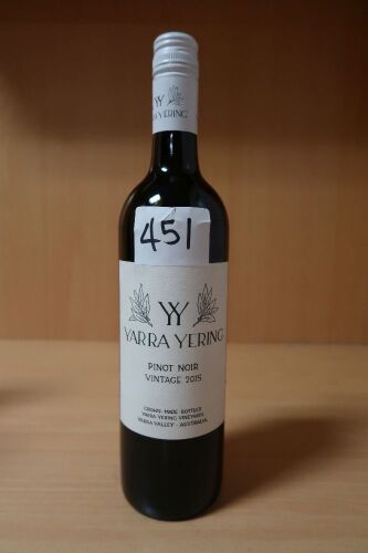 Yarra Yering Yarra Valley Pinot Noir 2015 (1x750ml).Establishment Sell Price is: $160