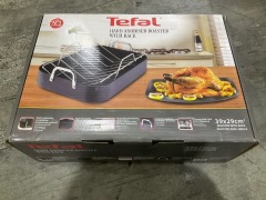 Tefal D9259944 29x39cm Hard Anodised Roaster and Rack - 2
