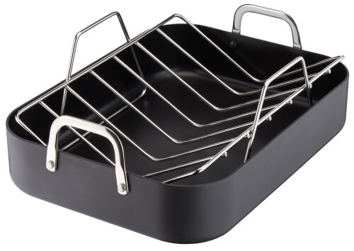 Tefal D9259944 29x39cm Hard Anodised Roaster and Rack