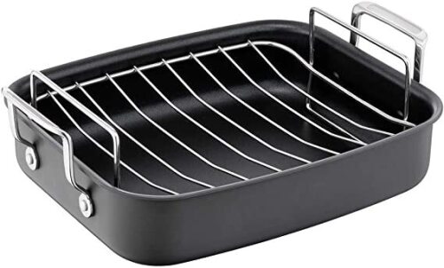 Tefal Jamie Oliver Hard Anodised Roaster and Rack, Silver/Black, H9029582