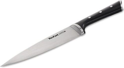 Tefal Ice Force Stainless Steel Chef Knife - 20cm - Premium Design, Long Lasting Performance, Silver/Black K2320214
