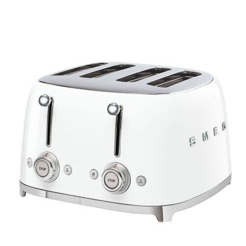 Smeg 50s Retro Style 4 Slice Toaster White TSF03WHAU